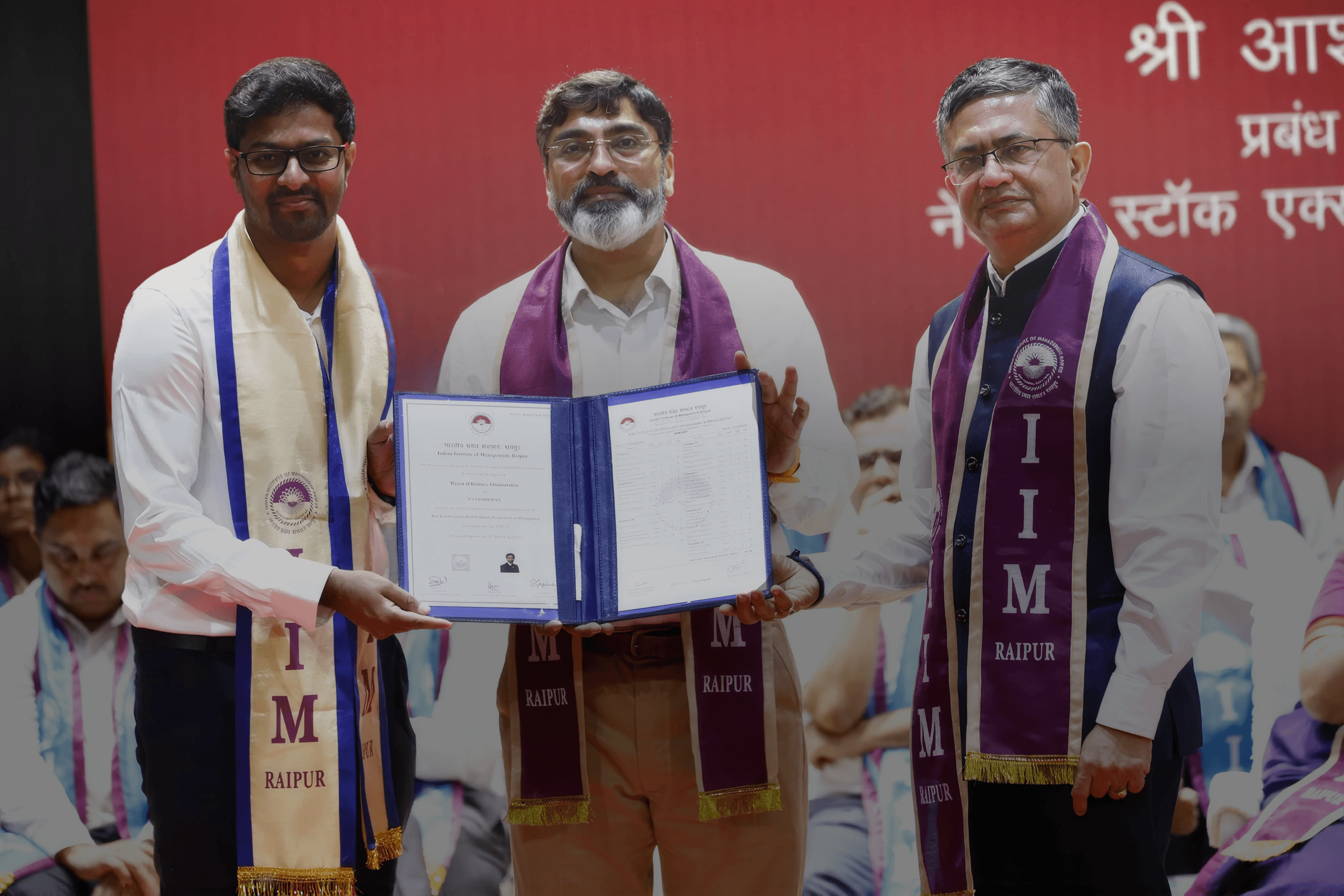 IIM Raipur Executive MBA convocation - Sashikiran receiving his certificate
